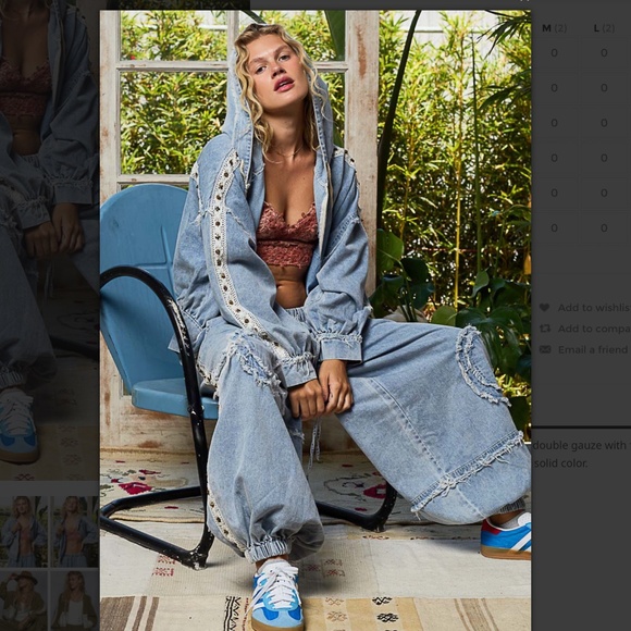 POL “ Gwen “ POL Double Gauze Hoodie Top and Pants Set 77 - Picture 3 of 13